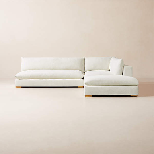 Deseo 4 Piece Modular L Shaped White Performance Fabric Sectional Sofa With Loveseat Cb2