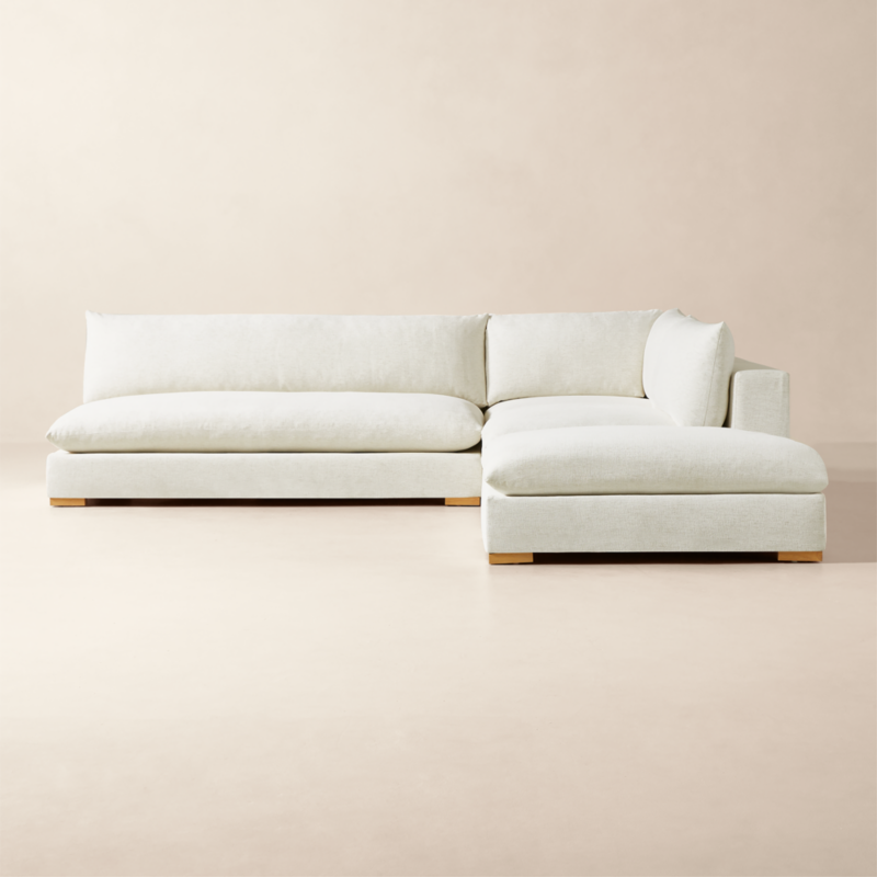 Deseo 4-Piece Modular White Performance Fabric Deep Depth Sectional Sofa with Loveseat - image 0 of 10
