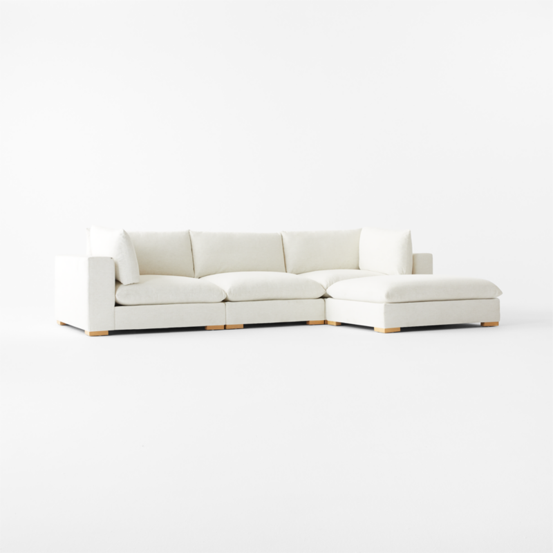 Deseo 4-Piece Modular White Performance Fabric Standard Depth Sectional Sofa - image 5 of 10