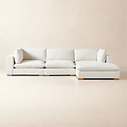 Deseo 4-Piece Modular L-Shaped White Performance Fabric Sectional Sofa
