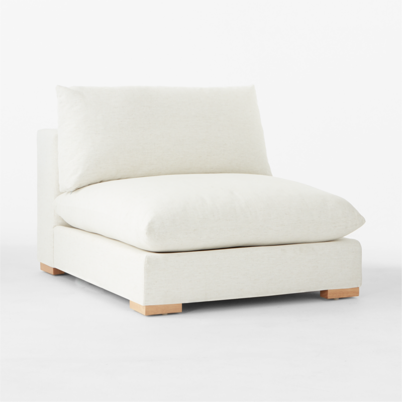 Deseo White Performance Fabric Deep Depth Armlesss Chair - image 6 of 10