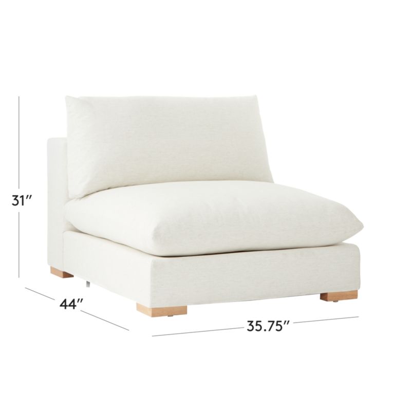 View Deseo White Performance Fabric Deep Depth Armlesss Chair - image 3 of 8