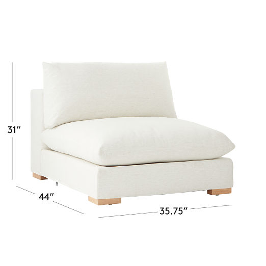 Deseo White Performance Fabric Deep Depth Armlesss Chair