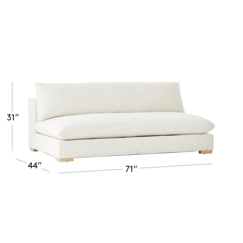 View Deseo 71" White Performance Fabric Deep Depth Armless Loveseat - image 3 of 8