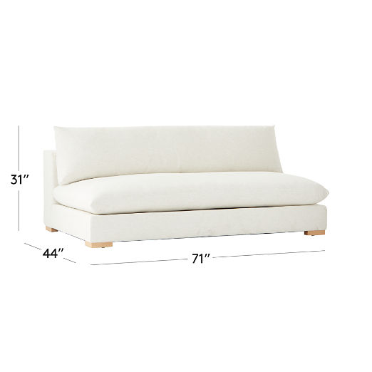 Deseo 71" White Performance Fabric Deep Depth Armless Loveseat