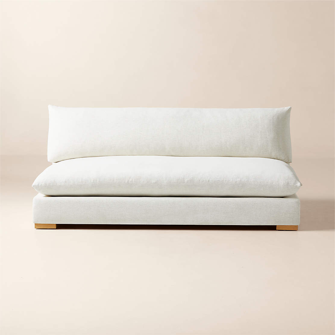 Deseo Copper Brown Performance Velvet Armless Loveseat CB2