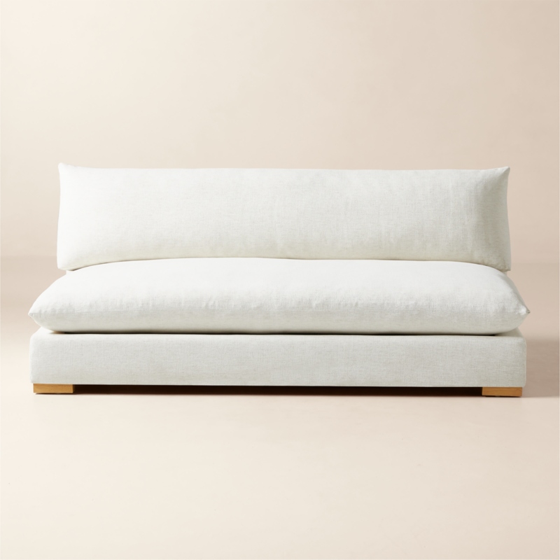 Deseo 71" White Performance Fabric Deep Depth Armless Loveseat - image 0 of 9
