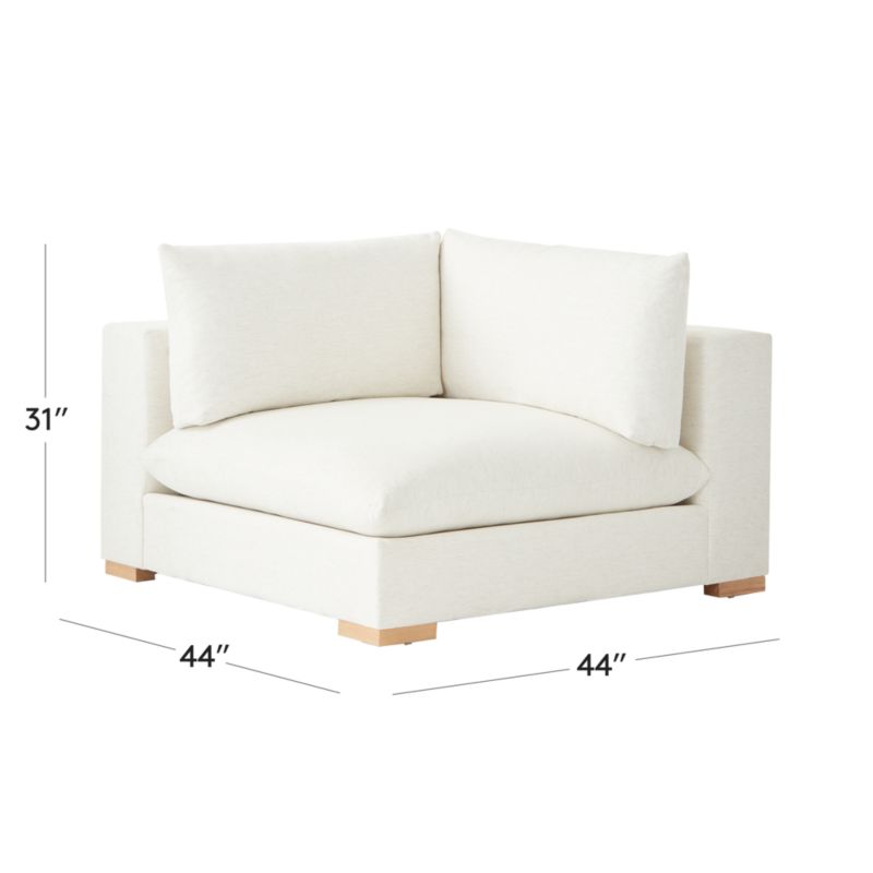 View Deseo White Performance Fabric Deep Depth Corner Chair - image 3 of 8