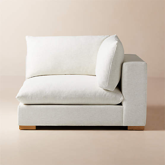 Deseo White Performance Fabric Deep Depth Corner Chair