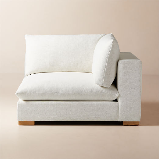 Deseo White Performance Fabric Deep Depth Corner Chair