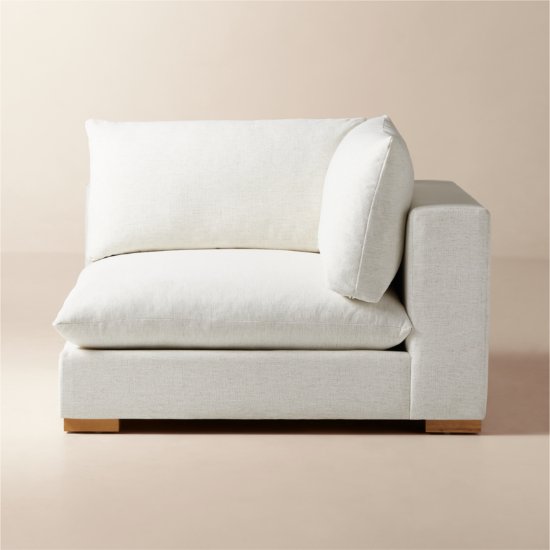 Deseo White Performance Fabric Deep Depth Corner Chair - image 0 of 9