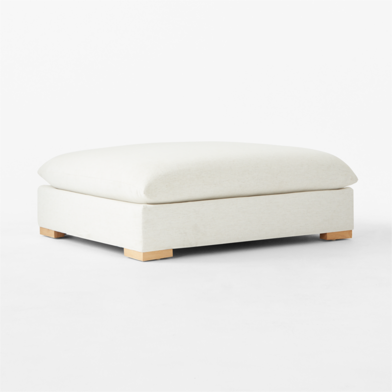 Deseo White Performance Fabric Deep Depth Ottoman - image 4 of 6