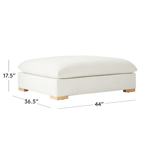 Deseo White Performance Fabric Deep Depth Ottoman