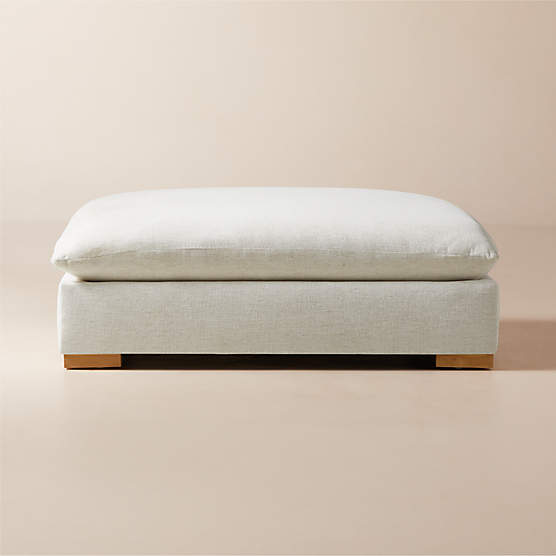 Deseo White Performance Fabric Deep Depth Ottoman