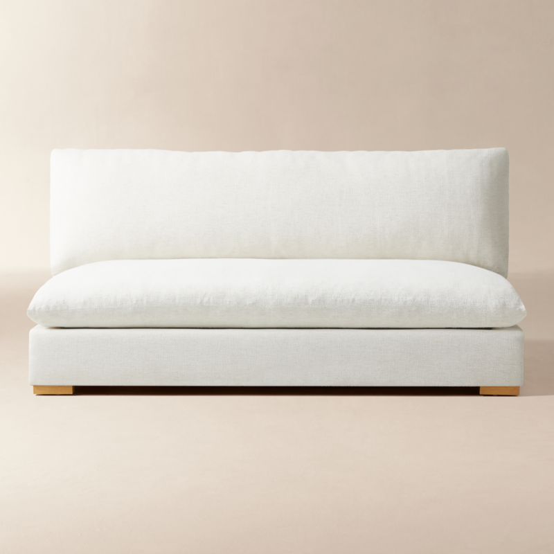 Deseo 65" White Performance Fabric Standard Depth Armless Loveseat - image 0 of 3