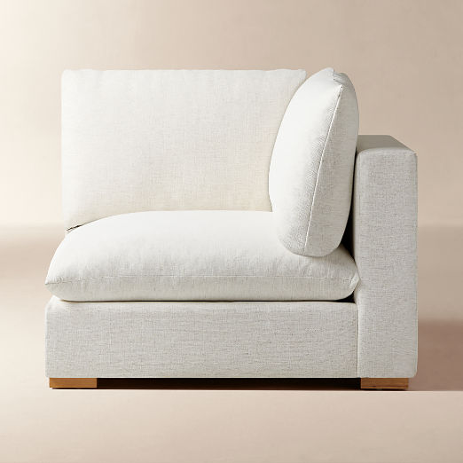 Deseo White Performance Fabric Standard Depth Corner Chair