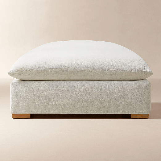 Deseo White Performance Fabric Standard Depth Ottoman