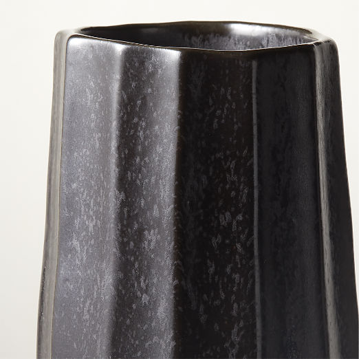 Desi Ribbed Black Vase Tall