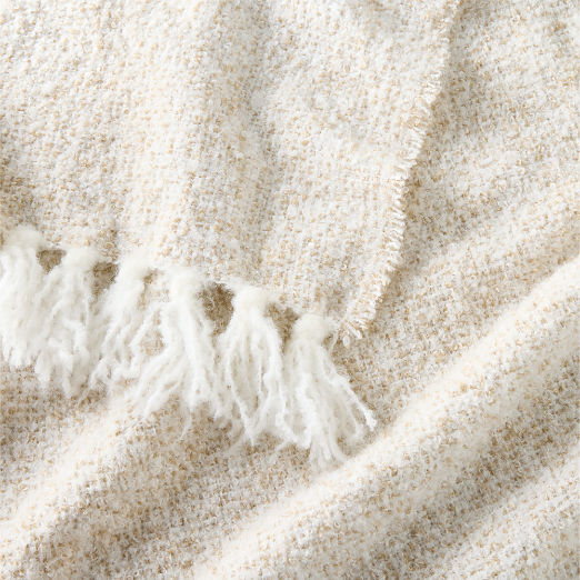 Desi Cream Textured Throw Blanket 50"x70"