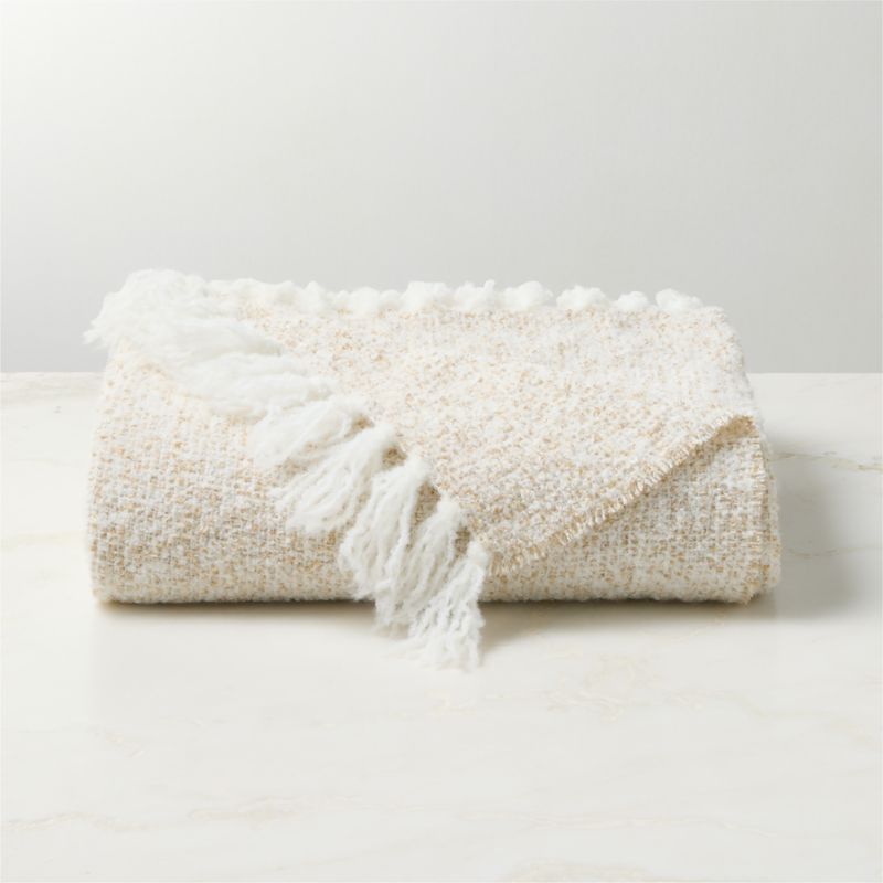 View Desi Cream Textured Throw Blanket 50"x70" details