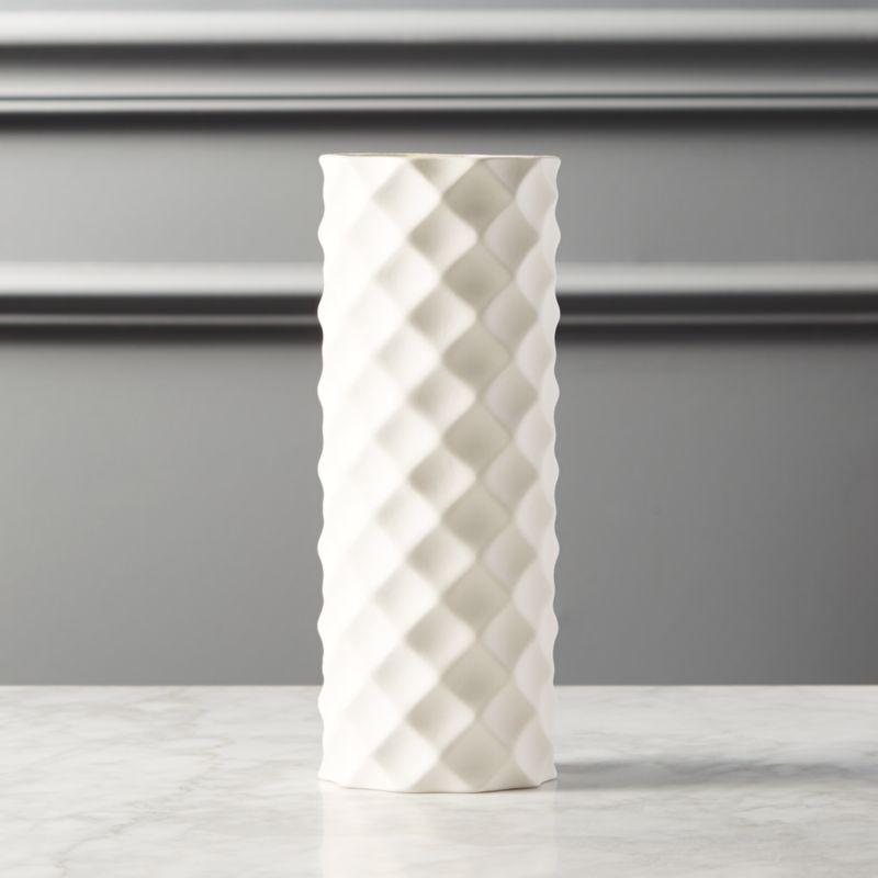 white textured vases CB2