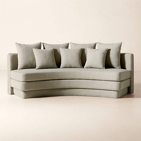 Desmond 98" Curved Grey Boucle Dining Banquette