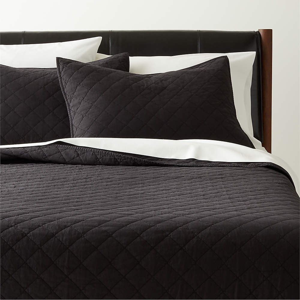 black quilted pillow shams standard