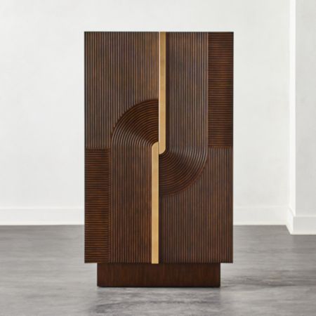 Detour Brown Wine Cabinet Cb2