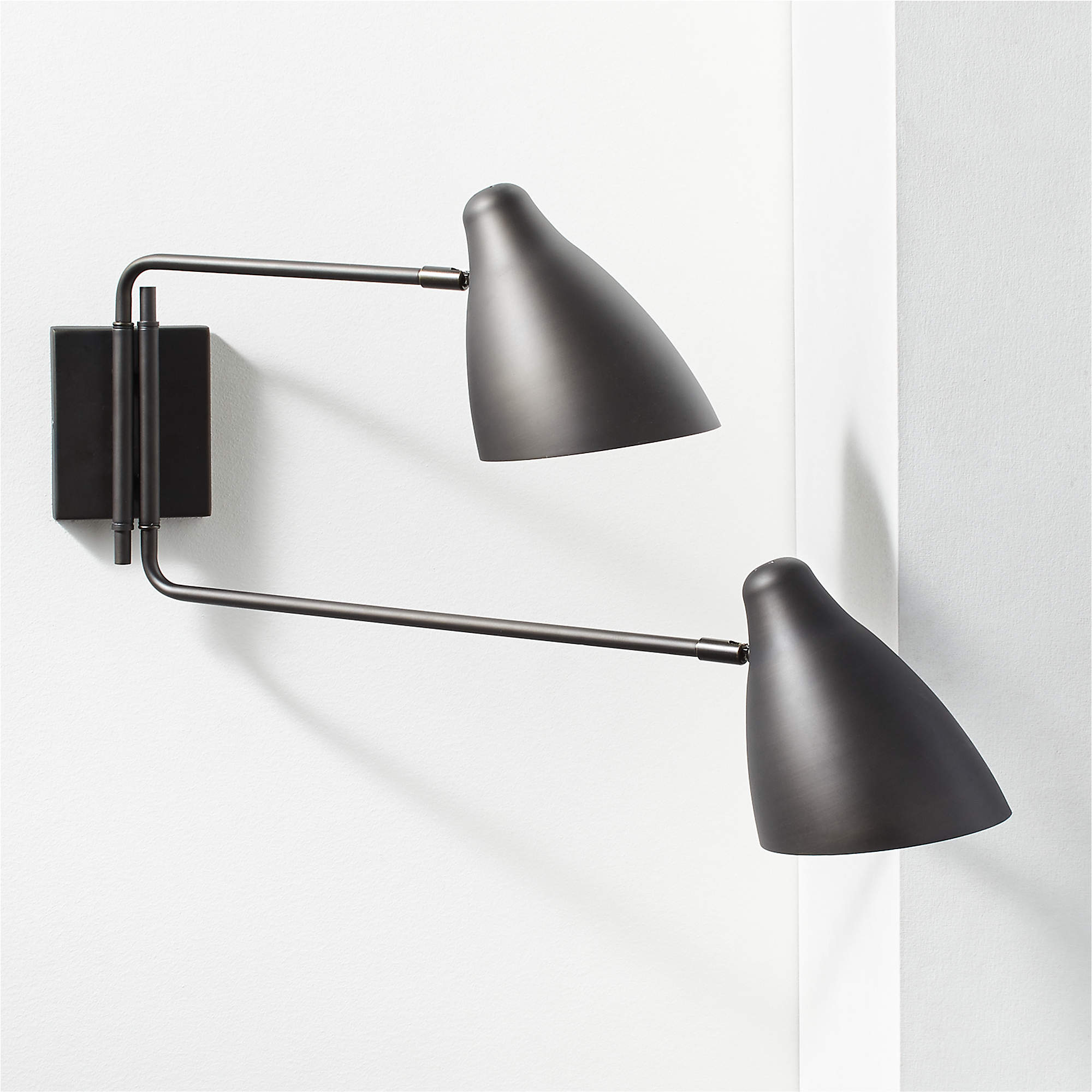 Deuce Blackened Bronze Double Wall Sconce + Reviews CB2 Canada