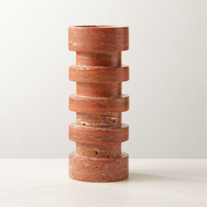 View Dev Red Travertine Candle Holder Large details