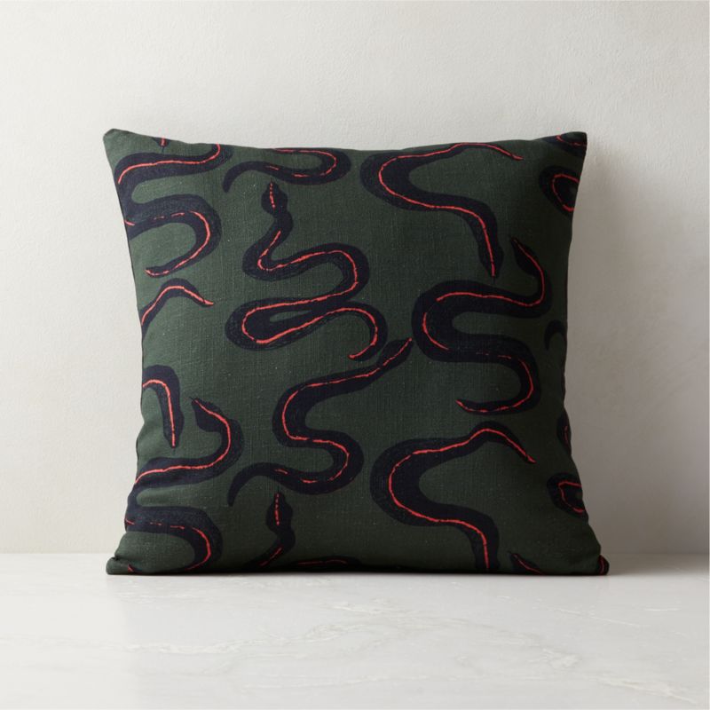 View 18" Diablo Throw Pillow with Feather-Down Insert details