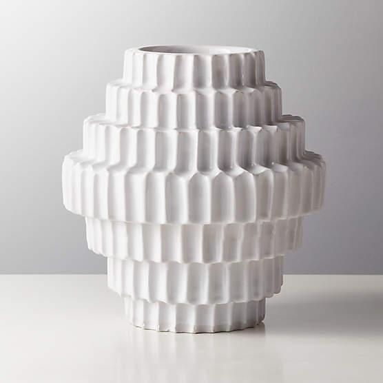 Celia White Porcelain Vase + Reviews CB2