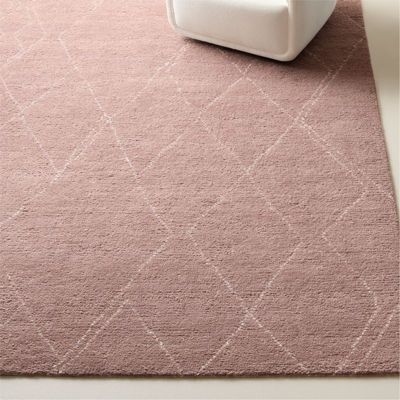 Diamant Hand-Knotted Mauve Wool Area Rug 5'X8' by Ackerman - image 1 of 4