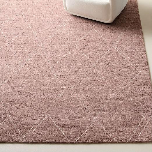 Diamant Hand-Knotted Mauve Wool Area Rug by Ackerman