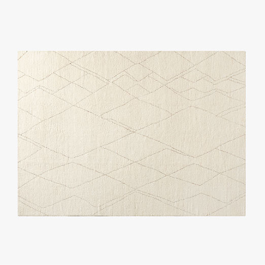 Diamant Hand-Knotted Warm White Wool Area Rug 10'x14' by Ackerman