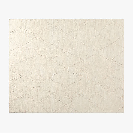 Diamant Hand-Knotted Warm White Wool Area Rug 12'x15' by Ackerman