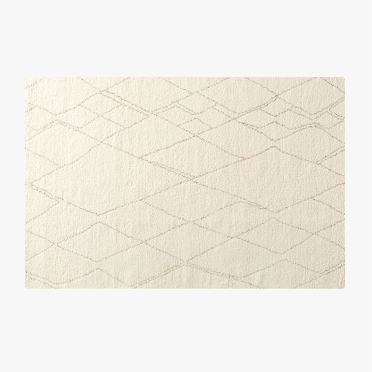 Diamant Hand-Knotted Warm White Wool Area Rug 6'x9' by Ackerman