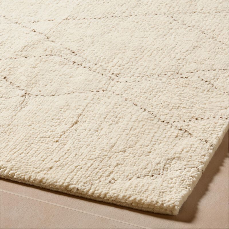 Diamant Hand-Knotted Warm White Wool Area Rug 8'x10' by Ackerman - image 3 of 8