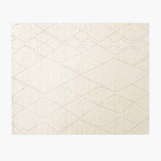 Diamant Hand-Knotted Warm White Wool Area Rug 8'x10' by Ackerman