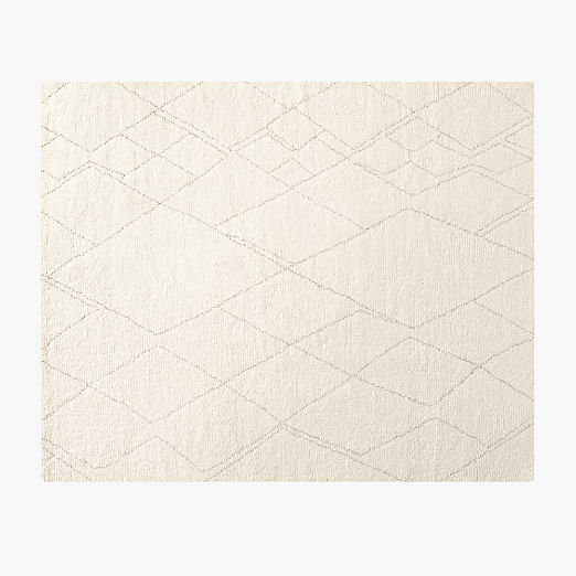 Diamant Hand-Knotted Warm White Wool Area Rug 8'x10' by Ackerman