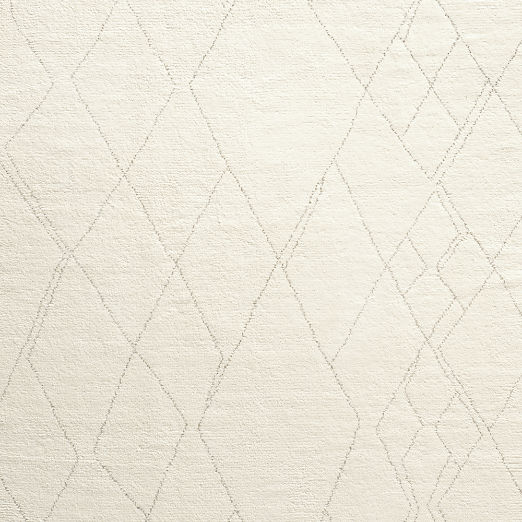 Diamant Hand-Knotted Warm White Wool Rug Swatch 12"x12" by Ackerman