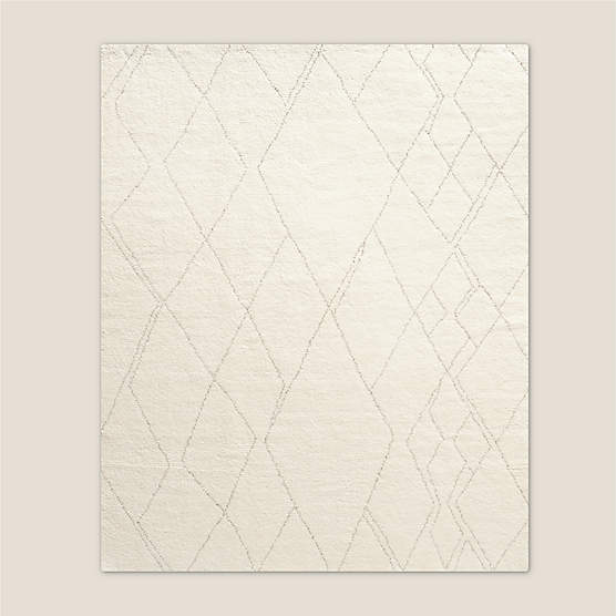 Diamant Hand-Knotted Warm White Wool Area Rug 8'x10' by Ackerman