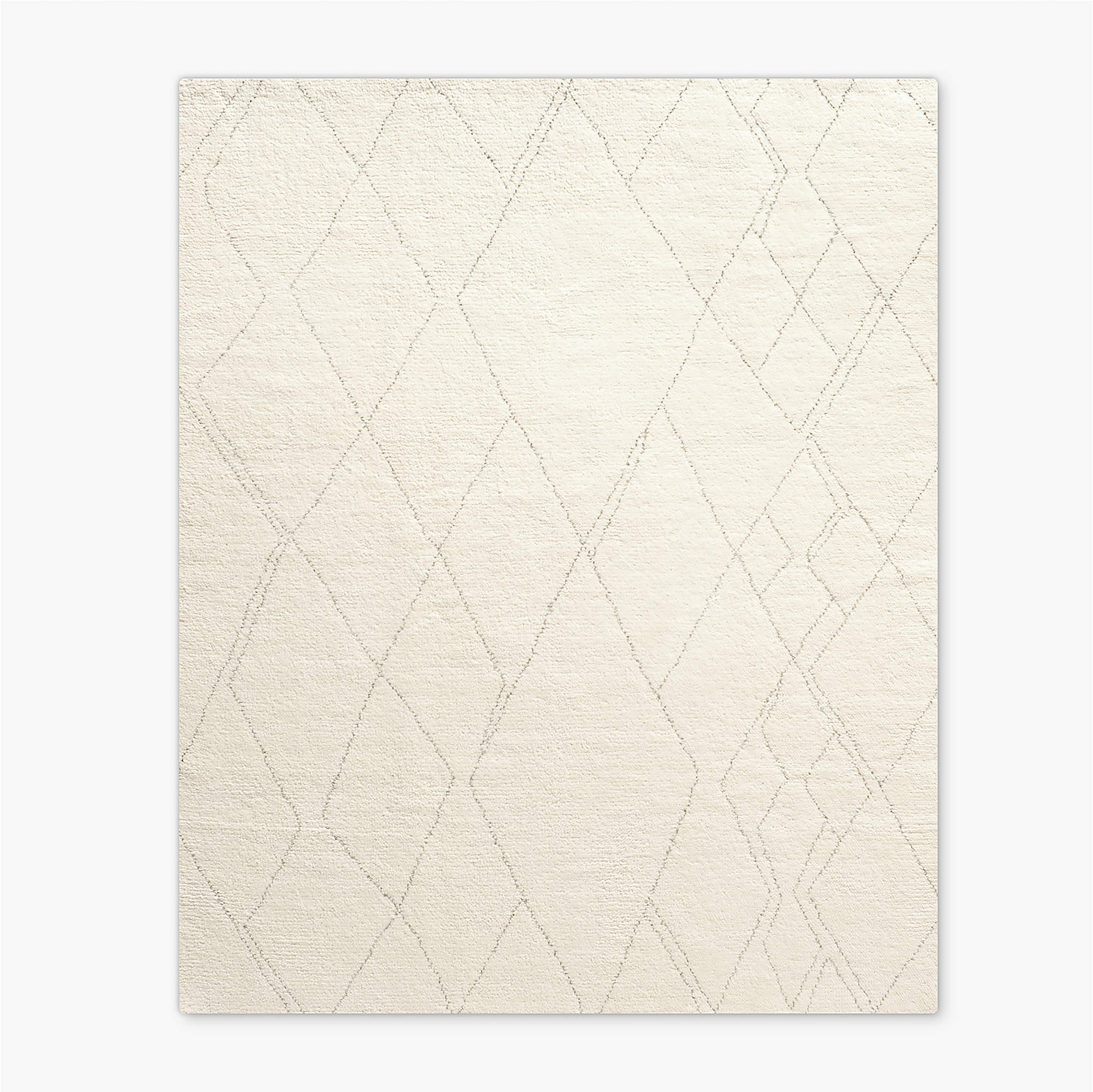 Diamant Hand-Knotted Warm White Wool Area Rug 8'x10' by Ackerman +