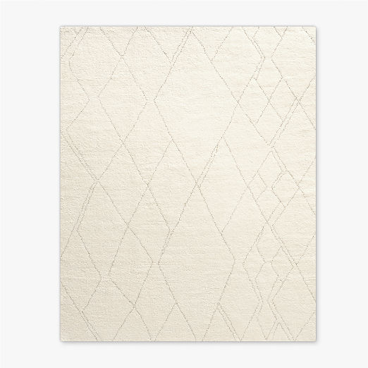 Diamant Warm White Hand-Knotted Wool Area Rug by Ackerman