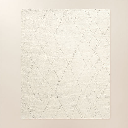 Diamant Hand-Knotted Warm White Wool Area Rug by Ackerman