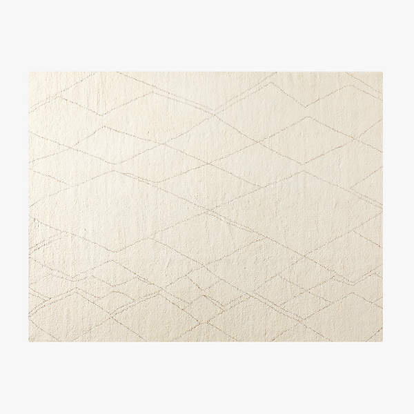 Marrin Hand-Knotted Ivory Wool Area Rug 9'x12