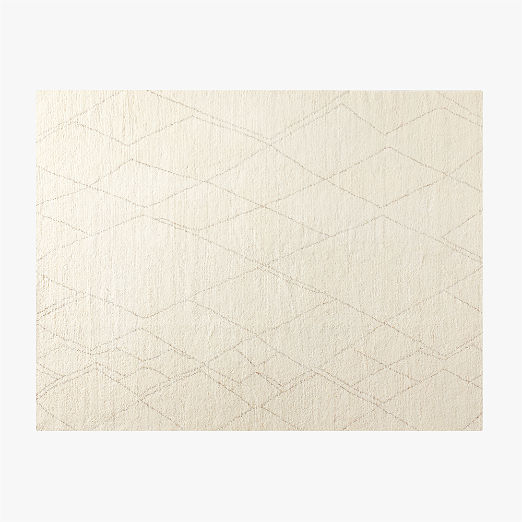 Diamant Hand-Knotted Warm White Wool Area Rug 9'x12' by Ackerman