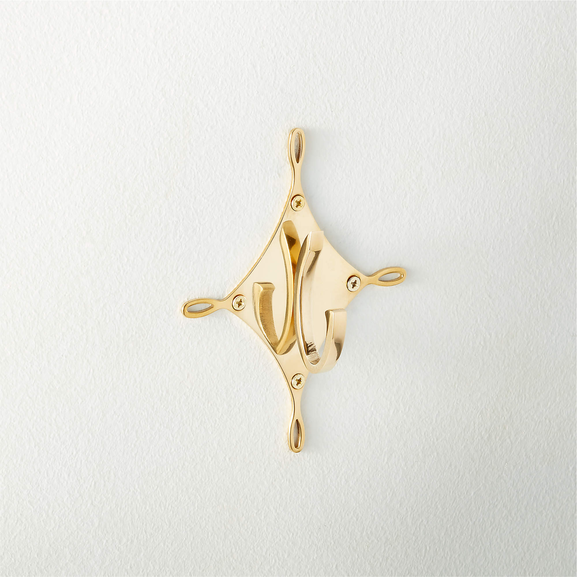 Diamond Loop Modern Unlacquered Brass Wall Hook Reviews CB2   Diamond Loop Unlacquered Brass Wall Hook 