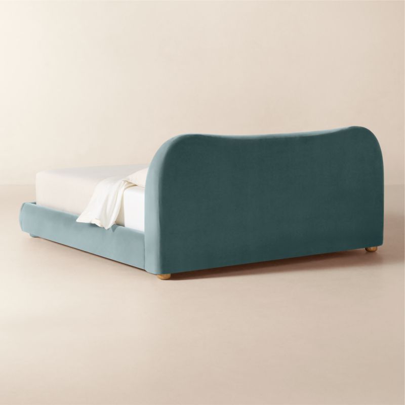 Diana Light Blue Velvet King Bed - image 5 of 11