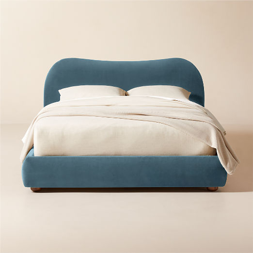 Diana Light Blue Velvet Bed